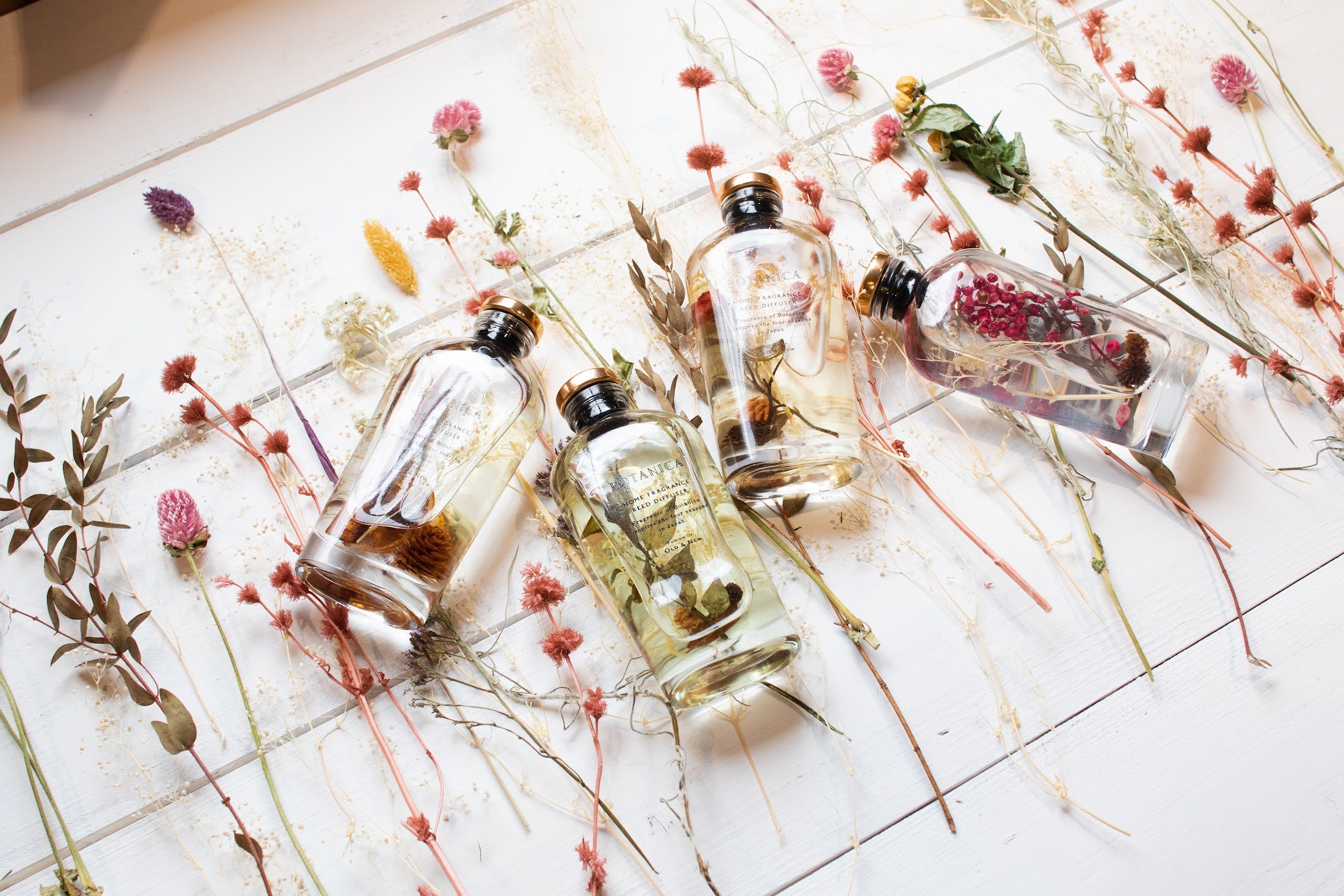 Botanica herbarium diffusers among dried flowers